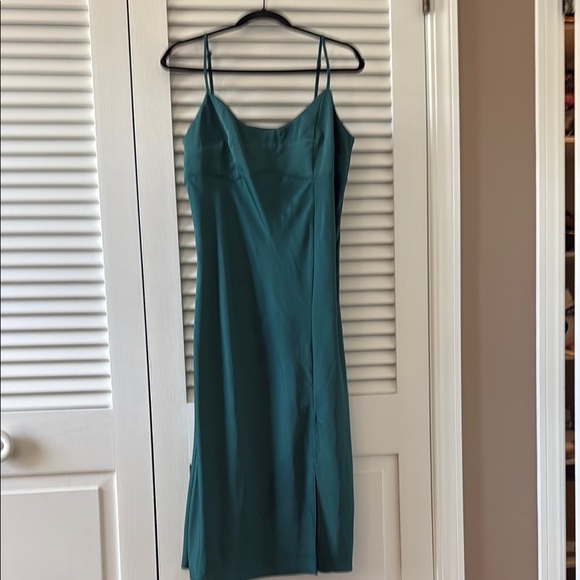 A NEW DAY silky blue turquoise dress size medium - Picture 1 of 4